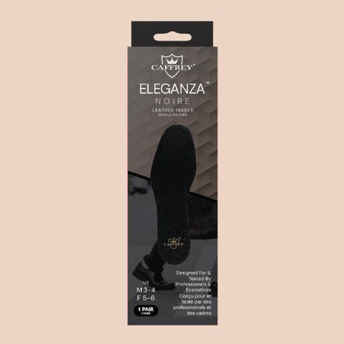 Caffrey Eleganza Noire Premium Sheep Leather Insole – Durable & Elastic, Processed for Softness & Comfort, Expands & Retracts While Walking, High-Grade Leather for Ultimate Foot Support