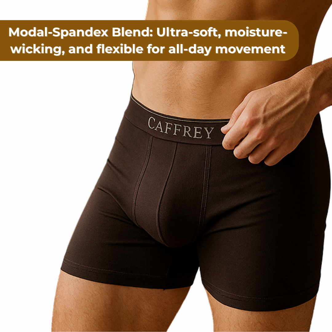 Caffrey Ballroom™ Men’s Modal-Spandex Boxer Briefs – Ultra-Soft, Moisture-Wicking Underwear with Separation Pouch