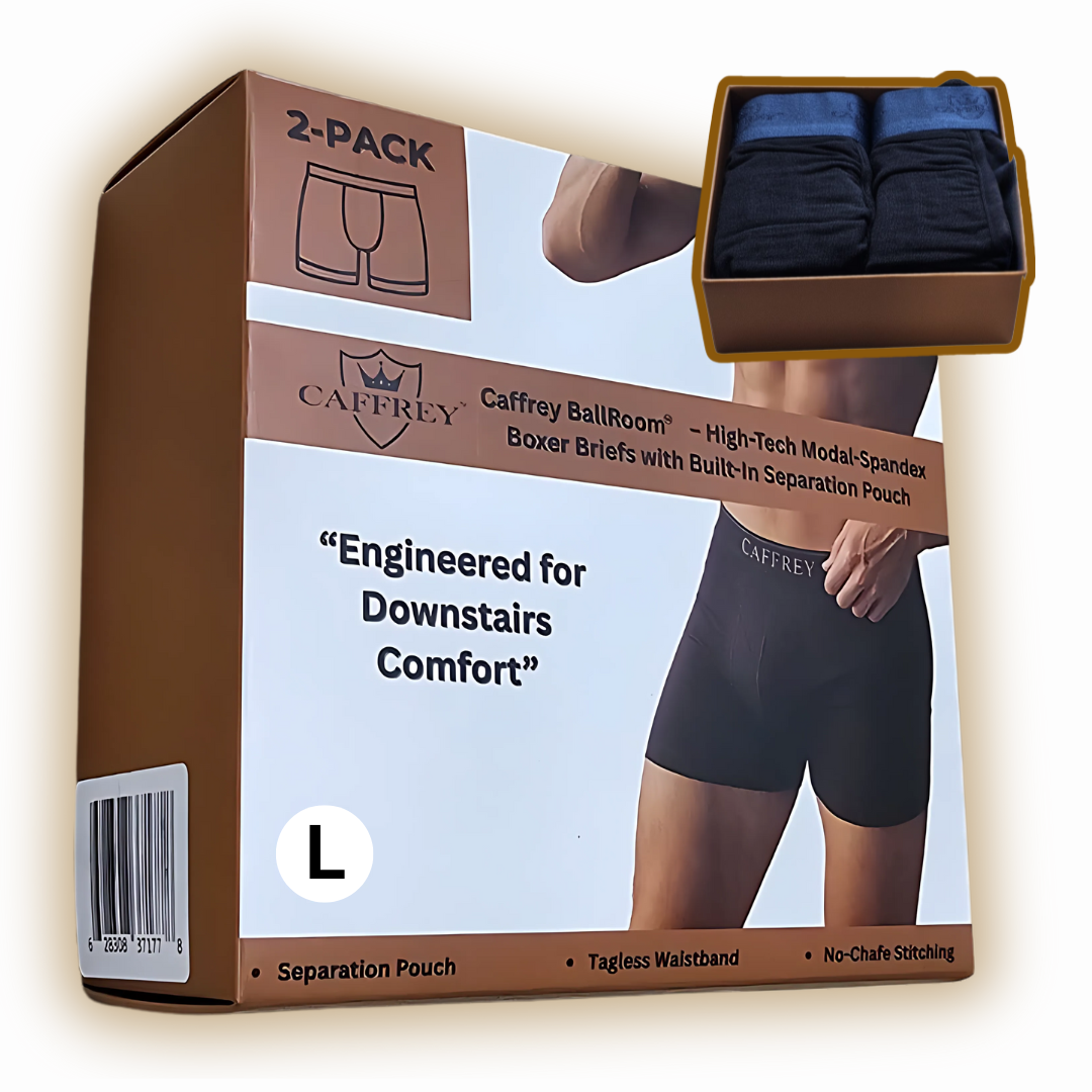 Caffrey Ballroom™ Men’s Modal-Spandex Boxer Briefs – Ultra-Soft, Moisture-Wicking Underwear with Separation Pouch