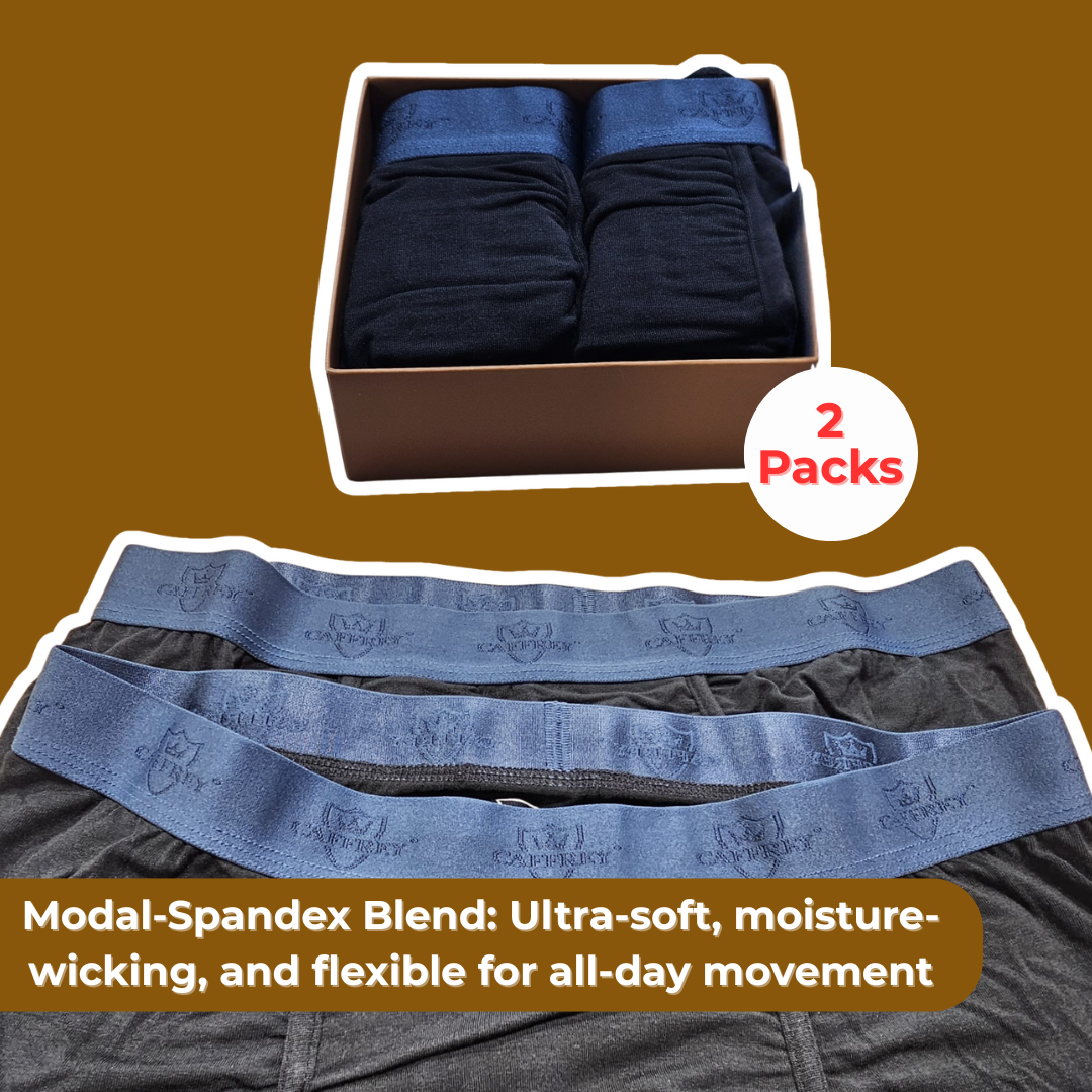 Caffrey Ballroom™ Men’s Modal-Spandex Boxer Briefs – Ultra-Soft, Moisture-Wicking Underwear with Separation Pouch