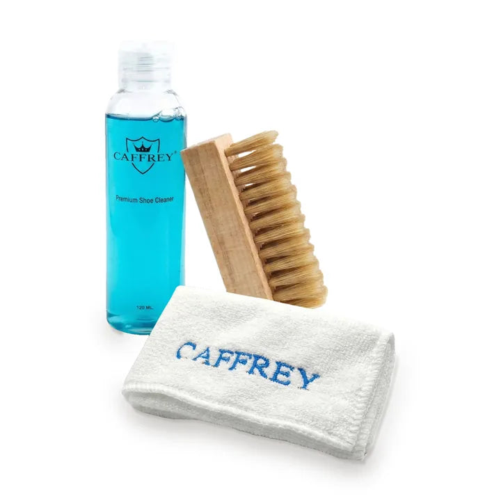 CAFFREY Premium Shoe Cleaner 120 ml, wooden brush and white CAFFREY cloth
