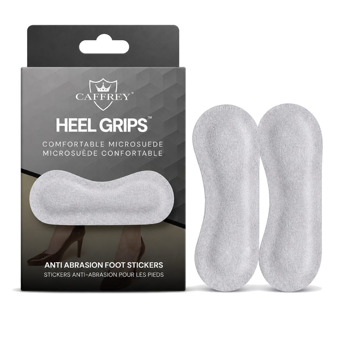 CAFFREY Off-white Heel Grips retail box with two grips