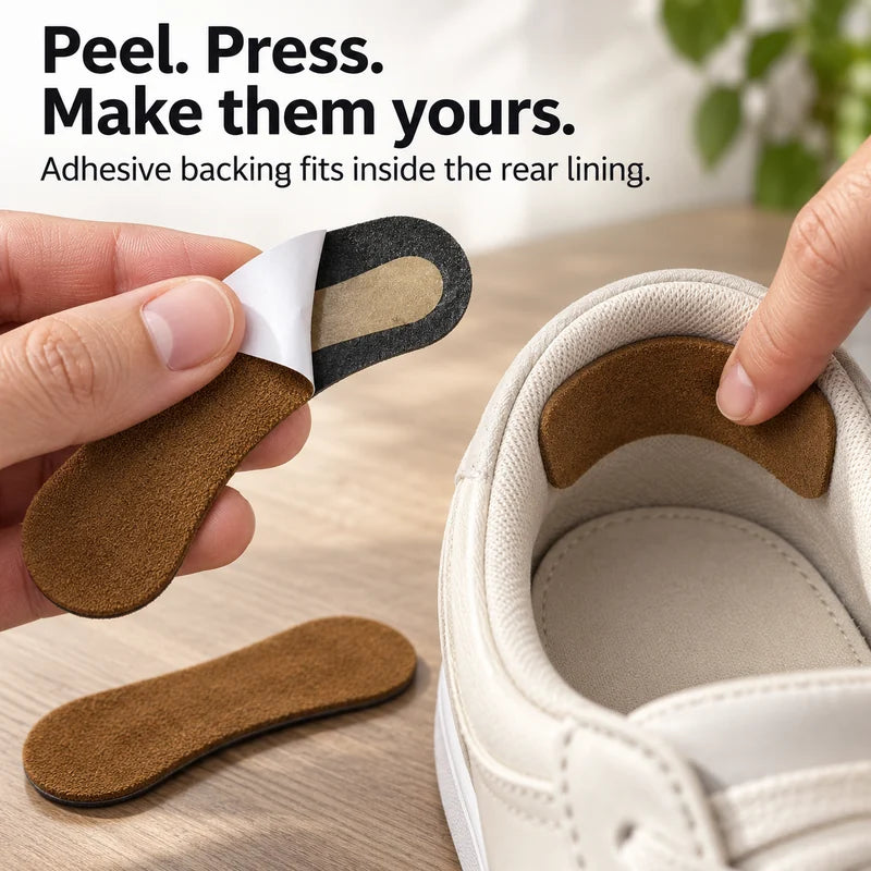 Peel. Press. Make them yours. Adhesive backing fits inside the rear lining.