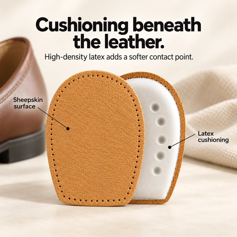 Cushioning beneath the leather. High-density latex adds a softer contact point.