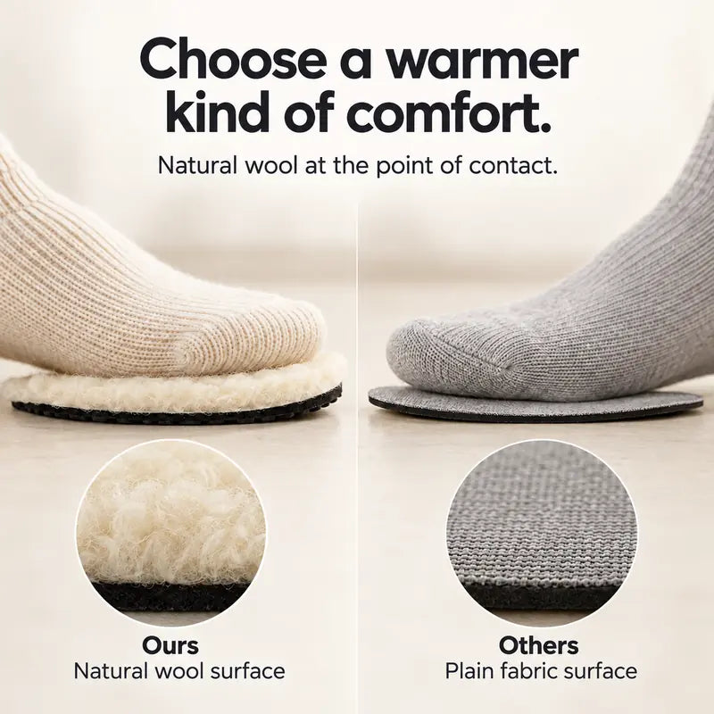 Illustration: Choose a warmer kind of comfort. Natural wool at the point of contact.