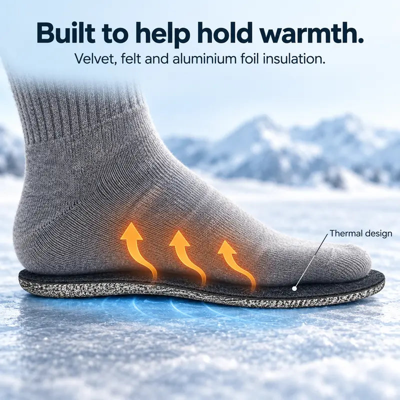 Illustration: Built to help hold warmth. Velvet, felt and aluminium foil insulation.