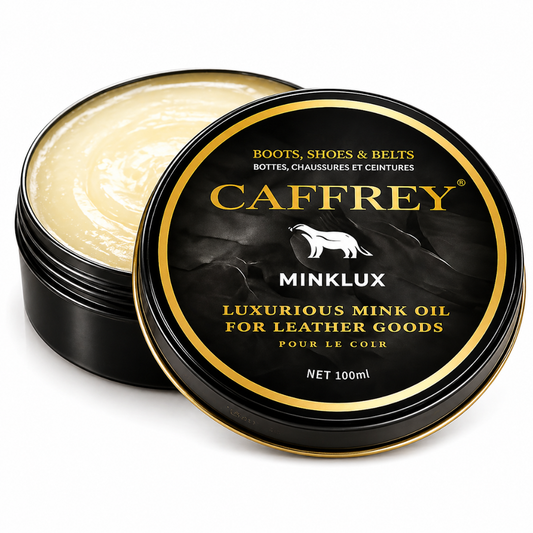 Caffrey Minklux Oil – Pure Mink Oil Leather Conditioner for Softening, Restoring & Preventing Cracks, Non-Discoloring Formula for Shoes, Bags & Leather Goods
