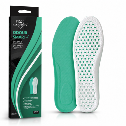 Caffrey Odour Smart Insoles – Cushioned Shoe Inserts with Hexagonal Airflow, Moisture-Wicking & Odour Control