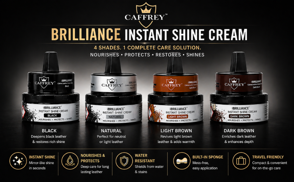Caffrey Brilliance Instant Shine Cream — Shoe Polish, Conditioner & Leather Protector
