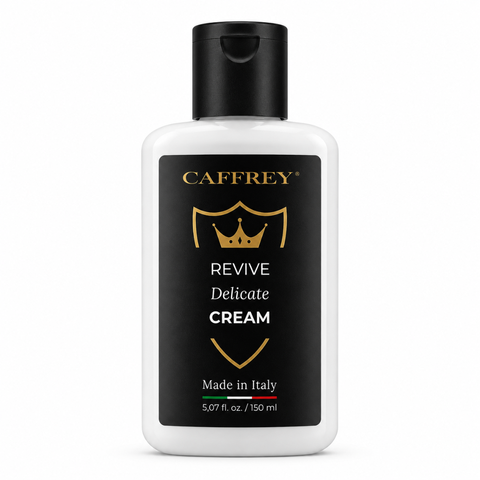 CAFFREY REVIVE Delicate Cream leather cleaner and conditioner, white 150 ml bottle with black flip cap