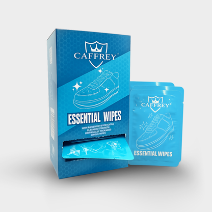 Caffrey Essential Wipes – Leather &amp; Shoe Cleaning Wipes, Salt &amp; Dirt Removal, Conditioning Oils, Individually Wrapped for Suede, Leather, Canvas, 30-Pack, Quick &amp; Easy Winter and Wet Season Shoe Care.&nbsp;