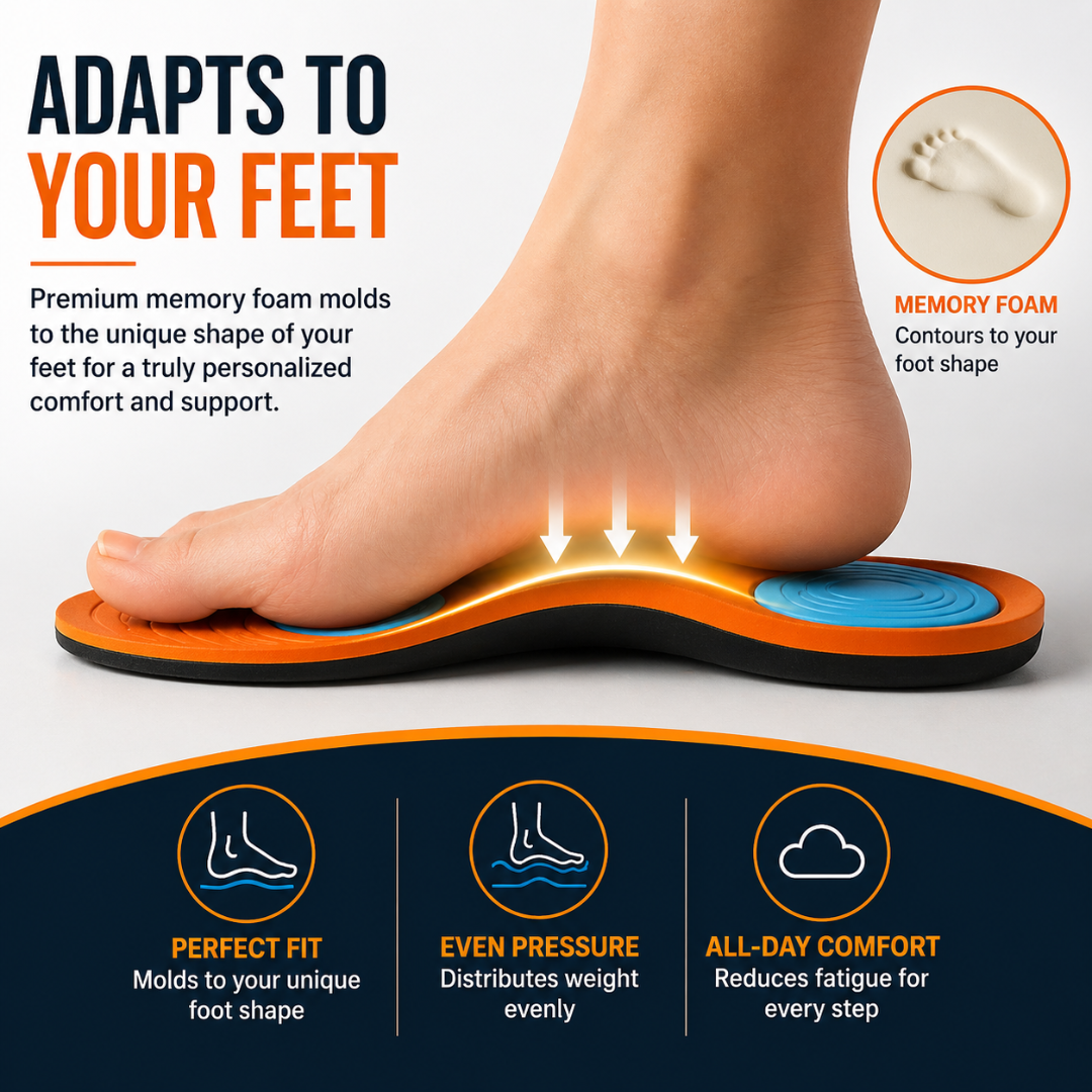 Caffrey Super Novae Memory Blend Insoles - Memory Foam Shoe Inserts for Men Work Boots - Personalized Comfort and Support - Adapts to Foot Shape - Ideal for Men's Shoe Soles - Women's Shoe Inserts