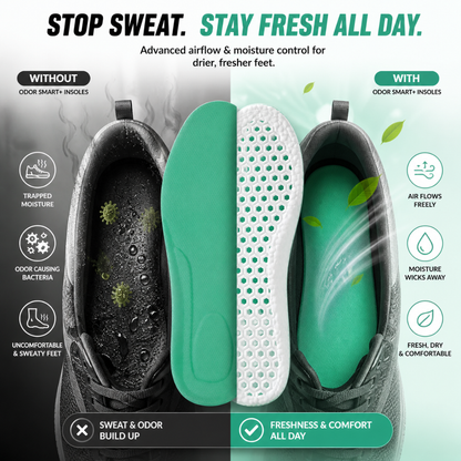 Caffrey Odour Smart Insoles – Cushioned Shoe Inserts with Hexagonal Airflow, Moisture-Wicking & Odour Control