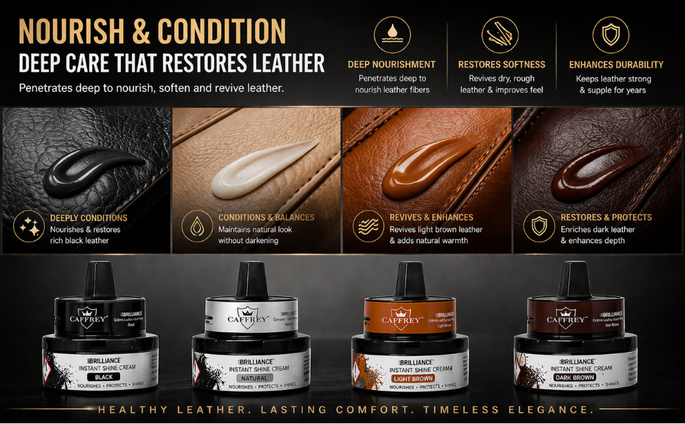 Caffrey Brilliance Instant Shine Cream — Shoe Polish, Conditioner & Leather Protector