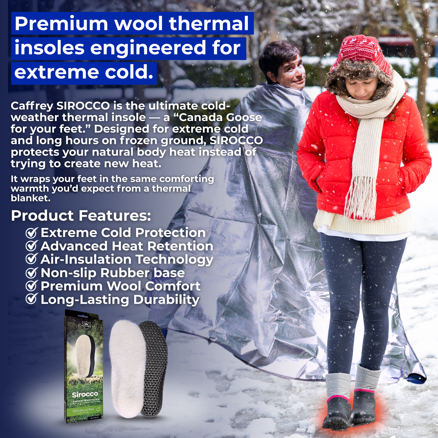 Caffrey Sirroco Thermal Wool Insoles