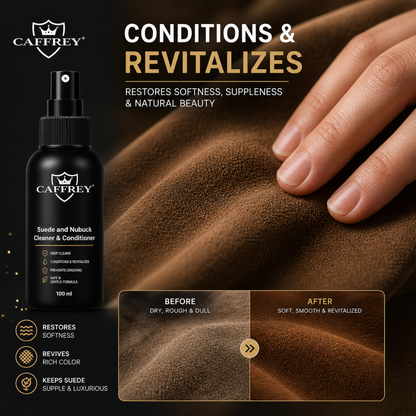 Caffrey Suede Cleaner & conditioner – Specialized Cleaner for Suede & Nubuck, Fiber-Safe Formula, Restores Texture Without Damage