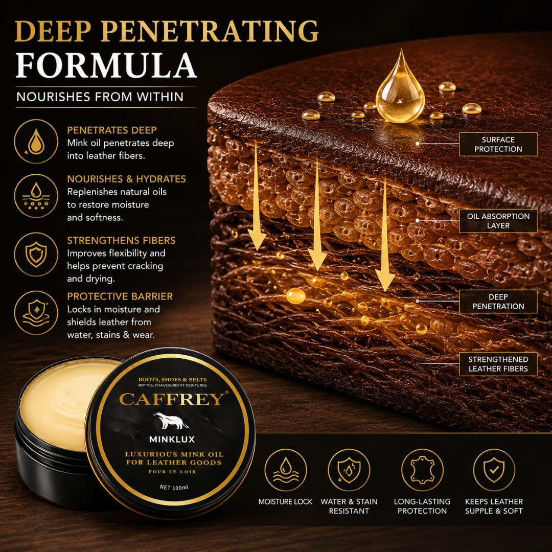 Caffrey Arctic Dubbin – Natural Leather Waterproofing Balm with Oils & Waxes, Weather Protection Without Drying, Leather Conditioning & Odor Prevention
