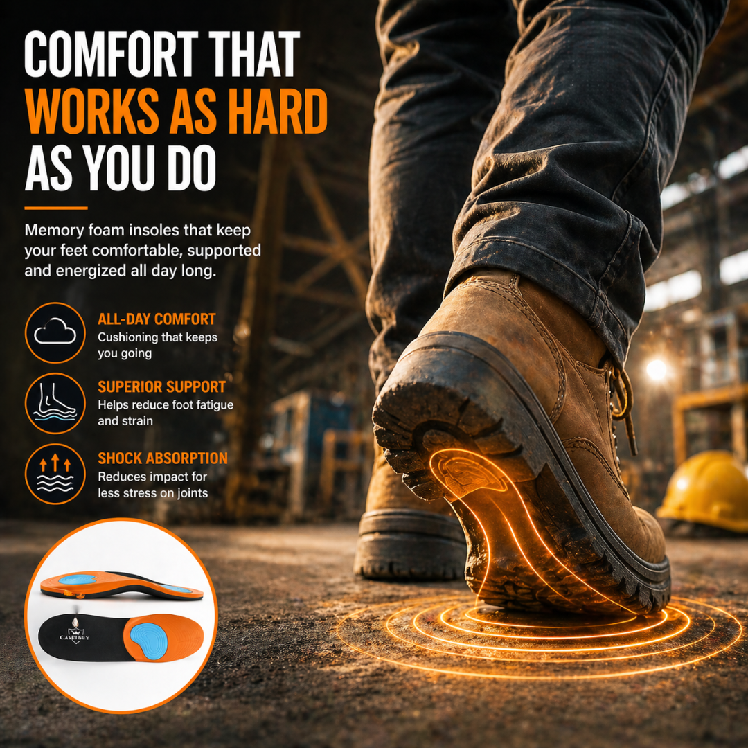 Caffrey Super Novae Memory Blend Insoles - Memory Foam Shoe Inserts for Men Work Boots - Personalized Comfort and Support - Adapts to Foot Shape - Ideal for Men's Shoe Soles - Women's Shoe Inserts