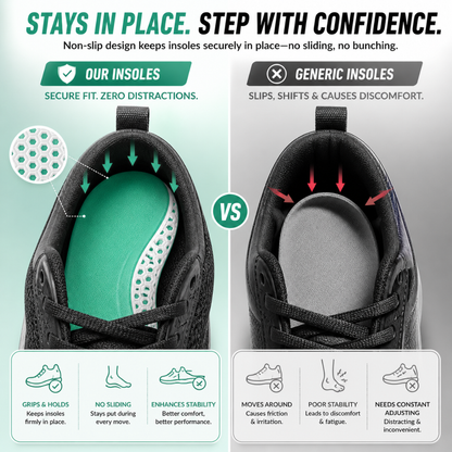 Caffrey Odour Smart Insoles – Cushioned Shoe Inserts with Hexagonal Airflow, Moisture-Wicking & Odour Control