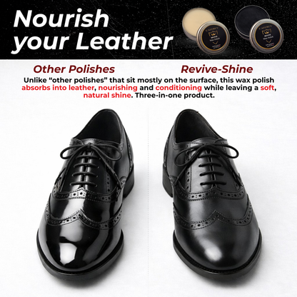 Caffrey Revive Wax Polish – Premium Leather Conditioner with Beeswax & Four Natural Oils, Deep-Absorbing Formula for Long-Lasting Shine, Dress Shoes, Boots & Everyday Leather Footwear