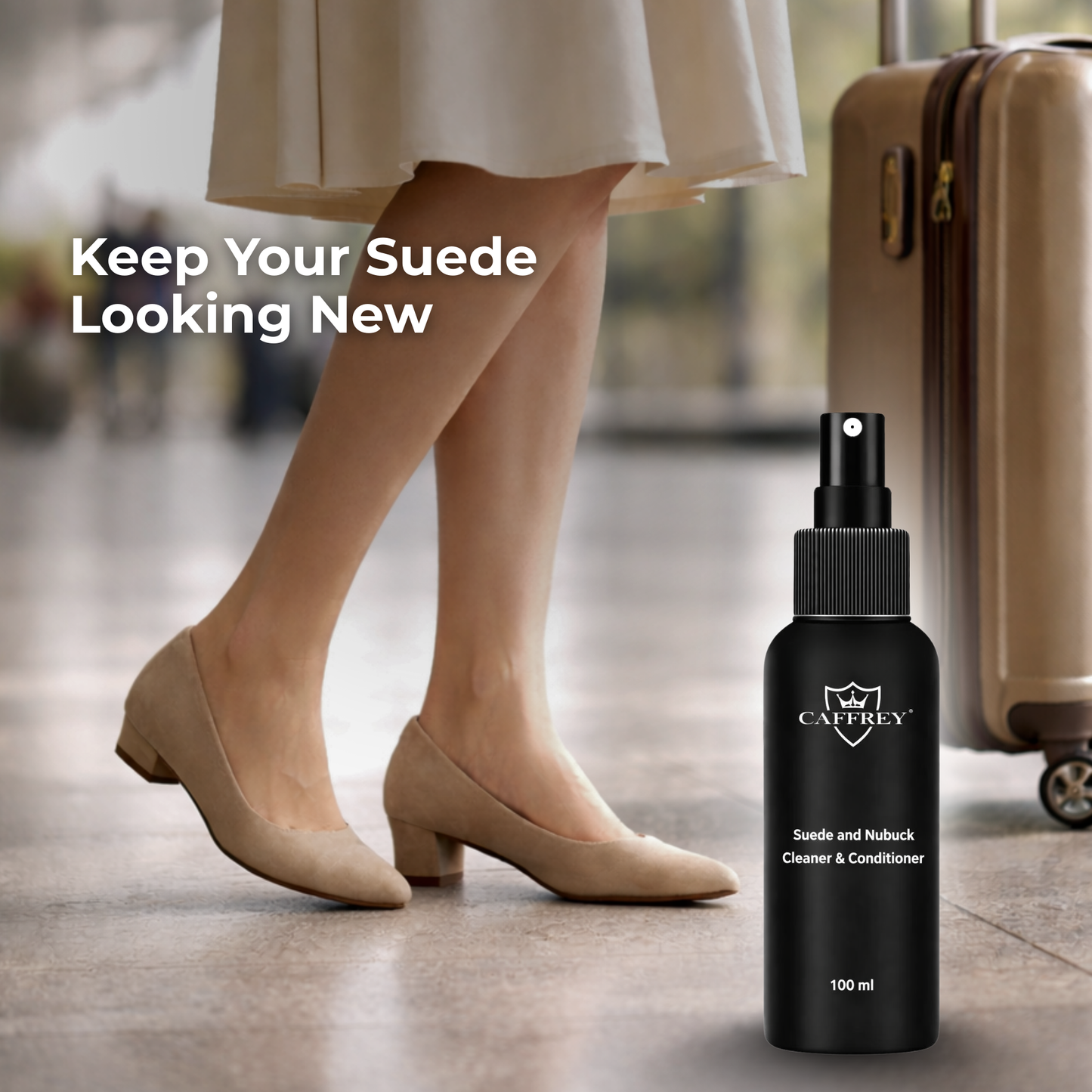 Caffrey Suede Cleaner & conditioner – Specialized Cleaner for Suede & Nubuck, Fiber-Safe Formula, Restores Texture Without Damage