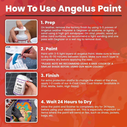 Angelus Leather Paint Kit – 12 Color Acrylic Paint Set (4 oz Bottles)