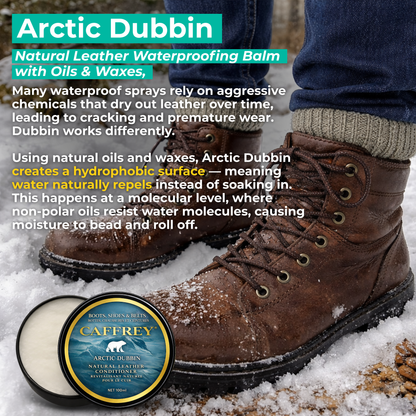 Caffrey Arctic Dubbin – Natural Leather Waterproofing Balm with Oils & Waxes, Weather Protection Without Drying, Leather Conditioning & Odor Prevention