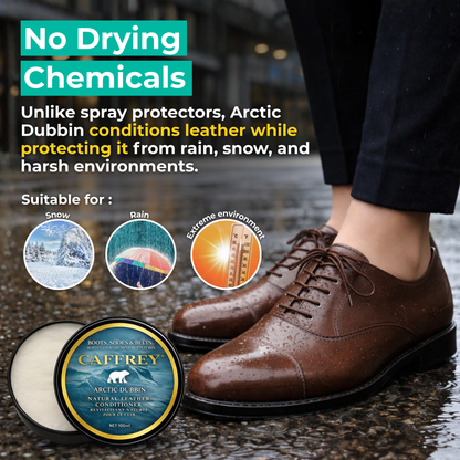 Caffrey Arctic Dubbin – Natural Leather Waterproofing Balm with Oils & Waxes, Weather Protection Without Drying, Leather Conditioning & Odor Prevention