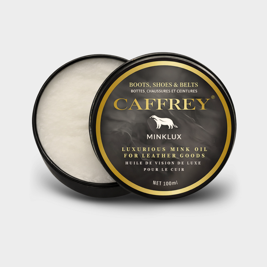 Caffrey Minklux Oil – Pure Mink Oil Leather Conditioner for Softening, Restoring & Preventing Cracks, Non-Discoloring Formula for Shoes, Bags & Leather Goods