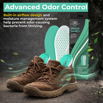 Caffrey Odour Smart Insoles – Cushioned Shoe Inserts with Hexagonal Airflow, Moisture-Wicking & Odour Control