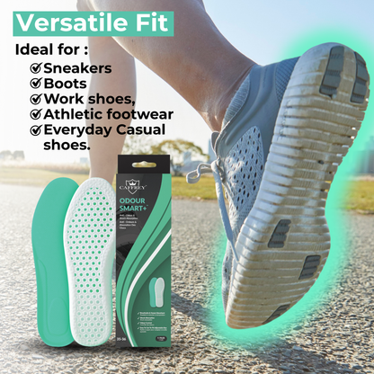 Caffrey Odour Smart Insoles – Cushioned Shoe Inserts with Hexagonal Airflow, Moisture-Wicking & Odour Control