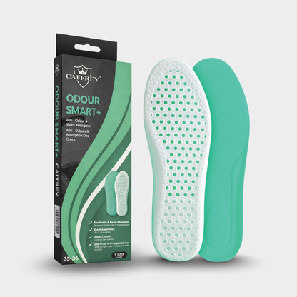 Caffrey Odour Smart Insoles – Cushioned Shoe Inserts with Hexagonal Airflow, Moisture-Wicking & Odour Control