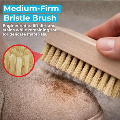 Caffrey Premium Shoe Cleaning Kit – Multi-Surface Leather, Suede & Sneaker Cleaner with Brush, Cleaning Solution & Cloth, Non-Discoloring Formula Safe for White Shoes