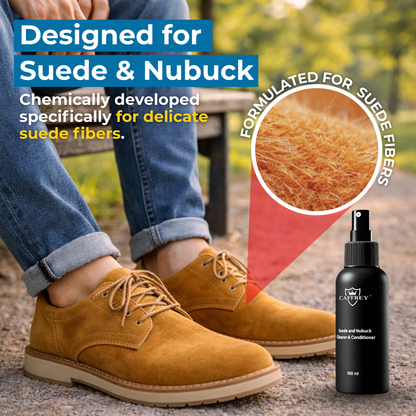 Caffrey Suede Cleaner & conditioner – Specialized Cleaner for Suede & Nubuck, Fiber-Safe Formula, Restores Texture Without Damage