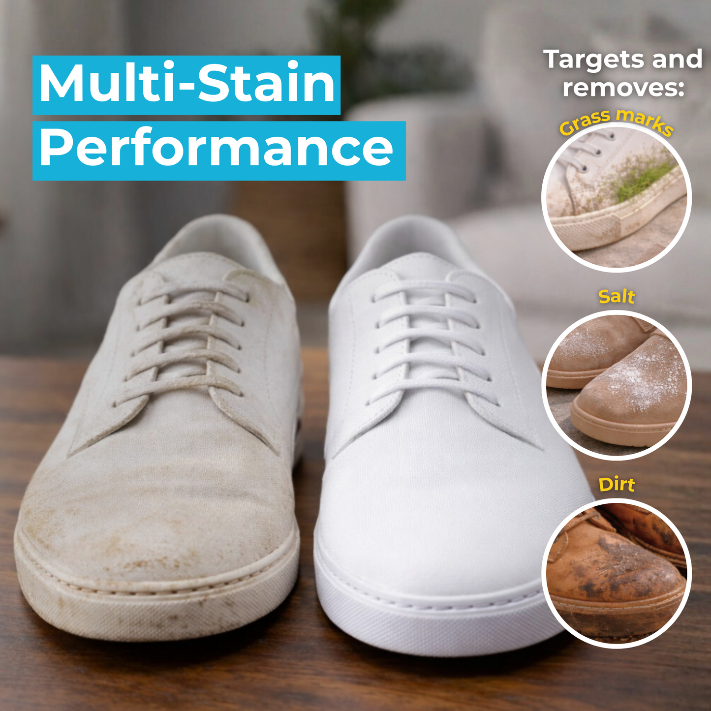 Caffrey Premium Shoe Cleaning Kit – Multi-Surface Leather, Suede & Sneaker Cleaner with Brush, Cleaning Solution & Cloth, Non-Discoloring Formula Safe for White Shoes