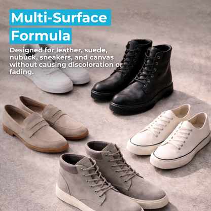 Caffrey Premium Shoe Cleaning Kit – Multi-Surface Leather, Suede & Sneaker Cleaner with Brush, Cleaning Solution & Cloth, Non-Discoloring Formula Safe for White Shoes