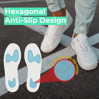 Caffrey Walk On Air Insoles – Shock Absorbing Arch Support Insoles with High-Rebound Foam & Gel Cushioning, Plantar Fasciitis & All-Day Standing Support