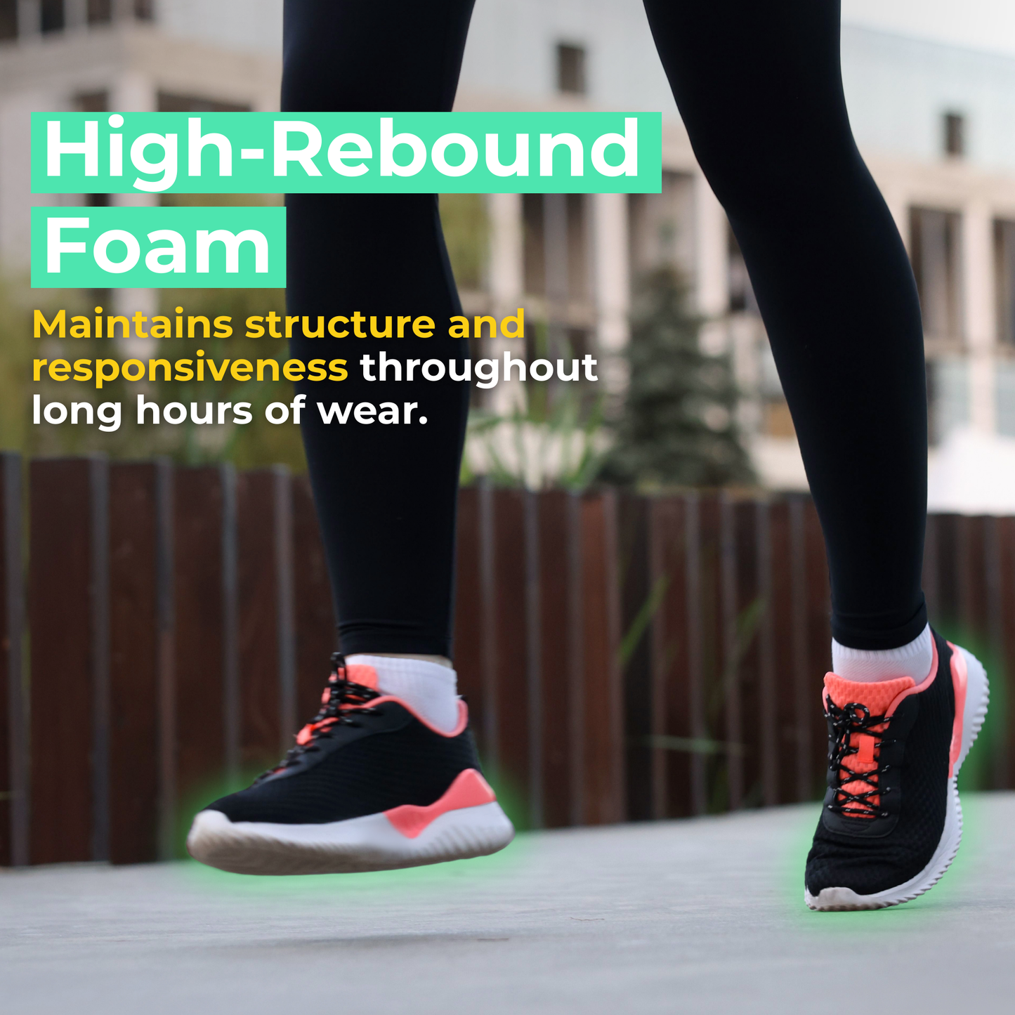 Caffrey Walk On Air Insoles – Shock Absorbing Arch Support Insoles with High-Rebound Foam & Gel Cushioning, Plantar Fasciitis & All-Day Standing Support