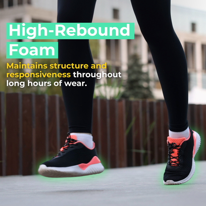 Caffrey Walk On Air Insoles – Shock Absorbing Arch Support Insoles with High-Rebound Foam & Gel Cushioning, Plantar Fasciitis & All-Day Standing Support