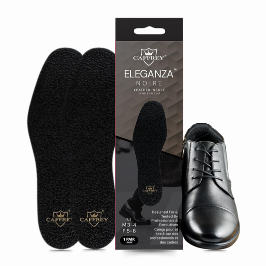 Caffrey Eleganza Noire Premium Sheep Leather Insole – Durable & Elastic, Processed for Softness & Comfort, Expands & Retracts While Walking, High-Grade Leather for Ultimate Foot Support