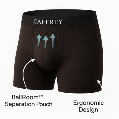 Caffrey Ballroom™ Men’s Modal-Spandex Boxer Briefs – Ultra-Soft, Moisture-Wicking Underwear with Separation Pouch