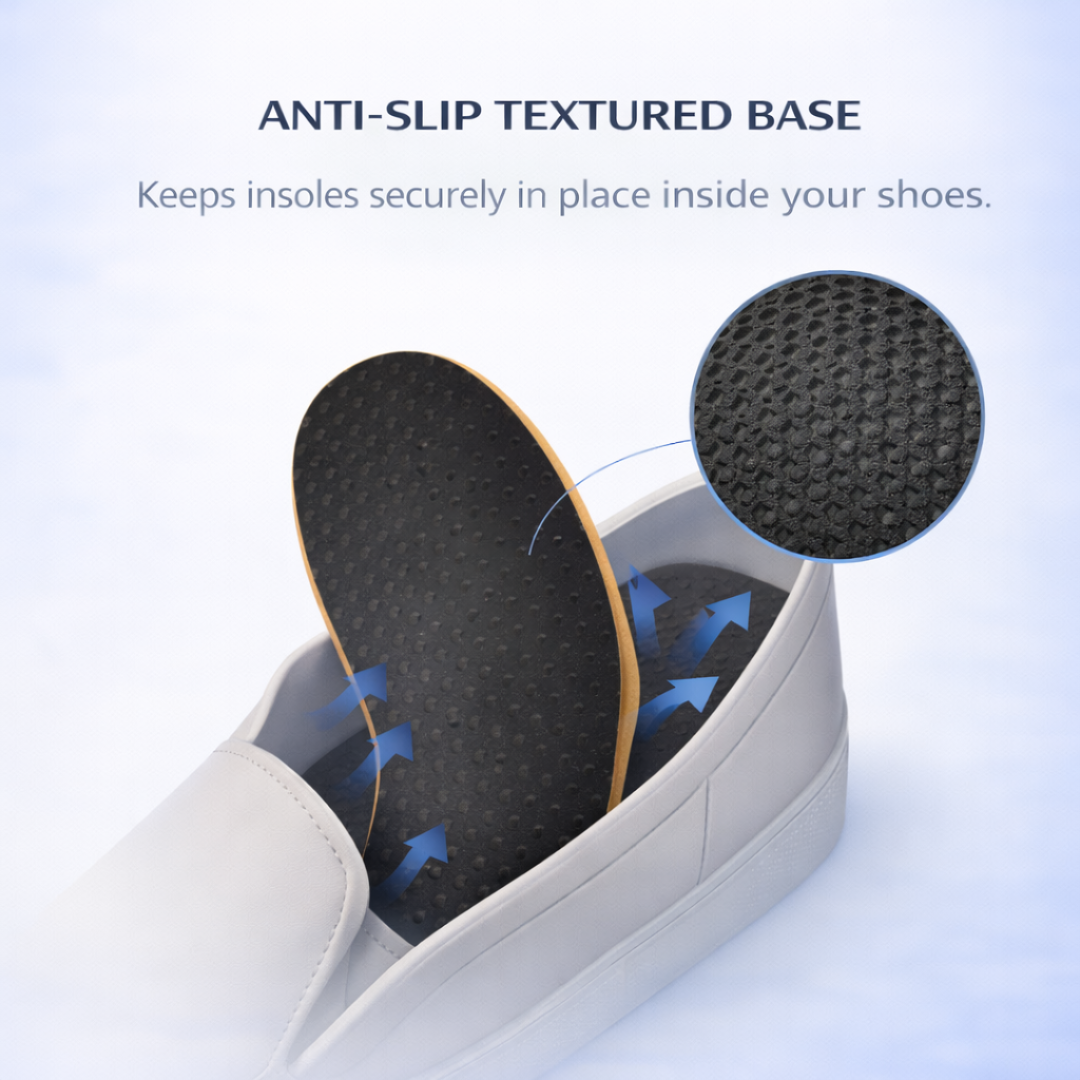 Caffrey Eleganza Natural Sheep Leather Insoles - Soft Latex Foam Cushioning - Shoe Odor Eliminator - Slip Prevention - Ideal for Men & Women's Closed Shoes - Durable, Moisture Absorbing