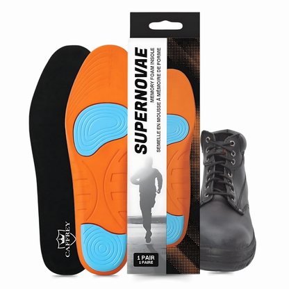 Caffrey Super Novae Memory Blend Insoles - Memory Foam Shoe Inserts for Men Work Boots - Personalized Comfort and Support - Adapts to Foot Shape - Ideal for Men's Shoe Soles - Women's Shoe Inserts