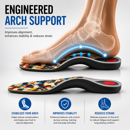 Caffrey Sprint Sports Insoles — Arch Support & Metatarsal Relief for Running, Training & All-Day Wear