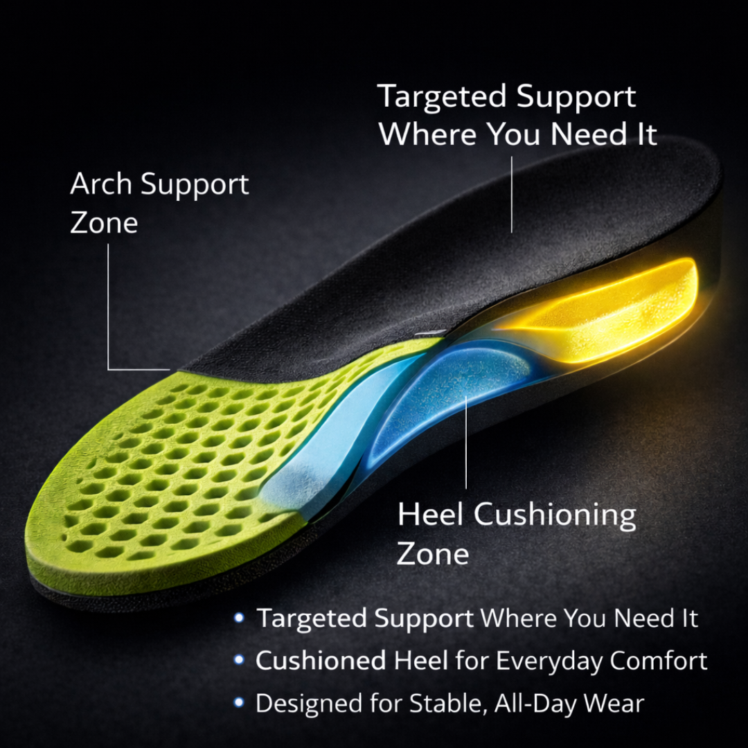 Caffrey Comfort Max Insoles – Lightweight Breathable Arch Support Insoles for All-Day Comfort