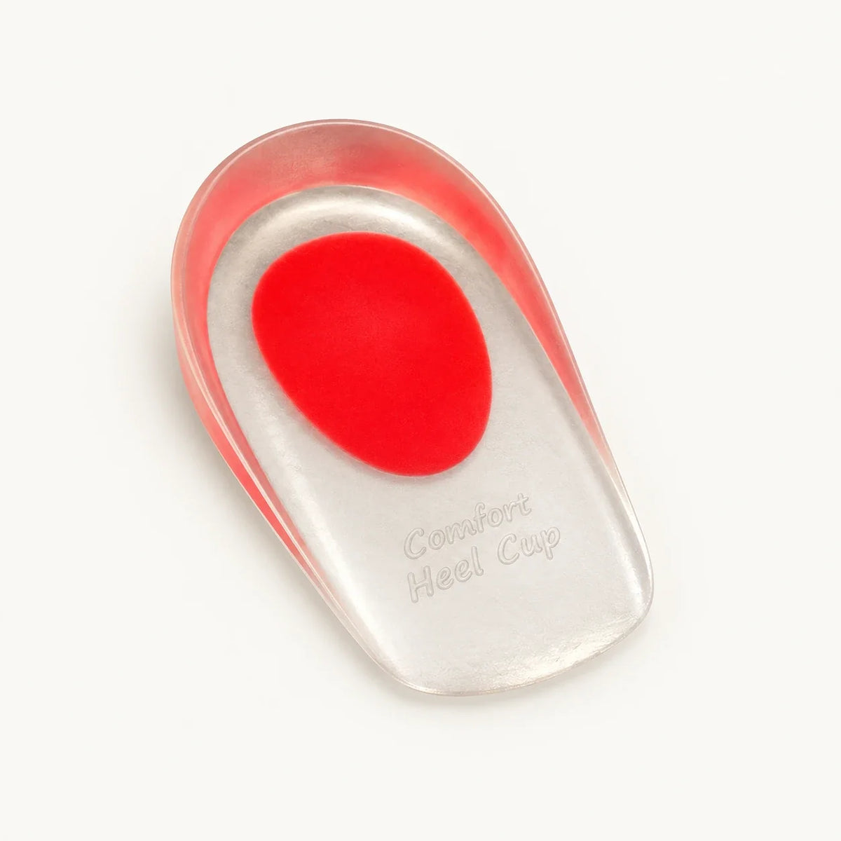 Red Women CAFFREY Gel Heel Pad with a softer red oval and clear flexible heel cup