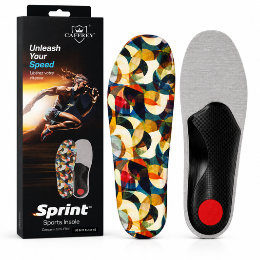 Caffrey Sprint Sports Insoles — Arch Support & Metatarsal Relief for Running, Training & All-Day Wear