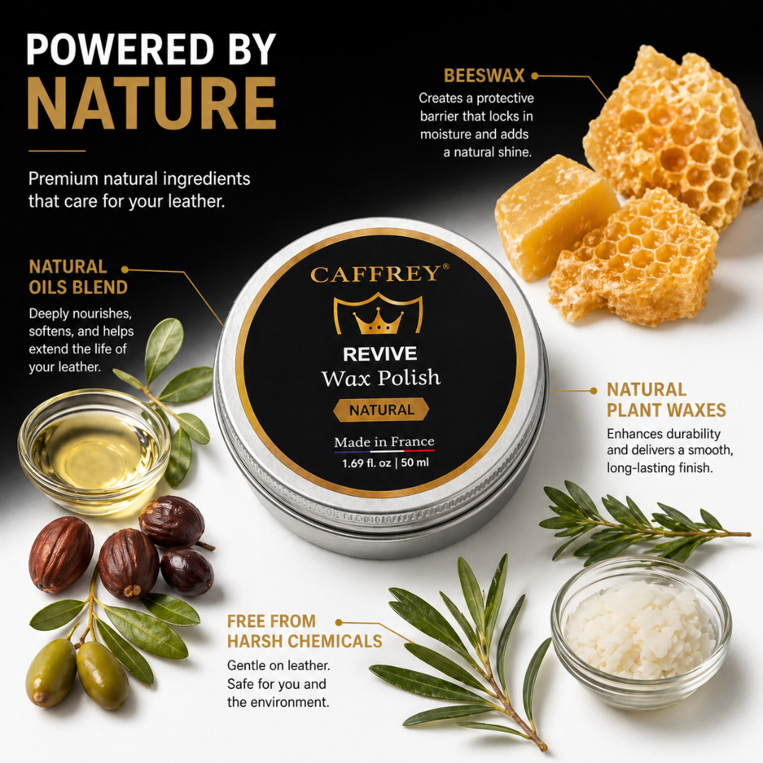 Caffrey Revive Wax Polish – Premium Leather Conditioner with Beeswax & Four Natural Oils, Deep-Absorbing Formula for Long-Lasting Shine, Dress Shoes, Boots & Everyday Leather Footwear