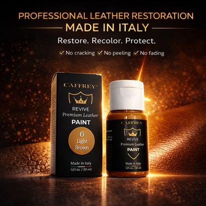 Caffrey Revive Premium Leather Paint – Leather Dye | Restore Furniture, Car Seats, Shoes & Bags | Crack-Proof, Fade-Resistant, Made in Italy