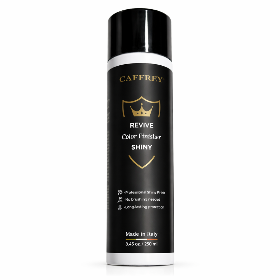 Caffrey Revive Leather Finisher Spray 250ml – Clear Top Coat Sealer for Leather Paint & Dye | Matte or Gloss Finish | Shoes, Bags, Car Seats | Made in Italy